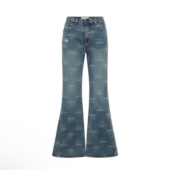 ONE TEASPOON - Marines Mid Waist Flared Denim Jeans - NEW - Picture 6 of 9